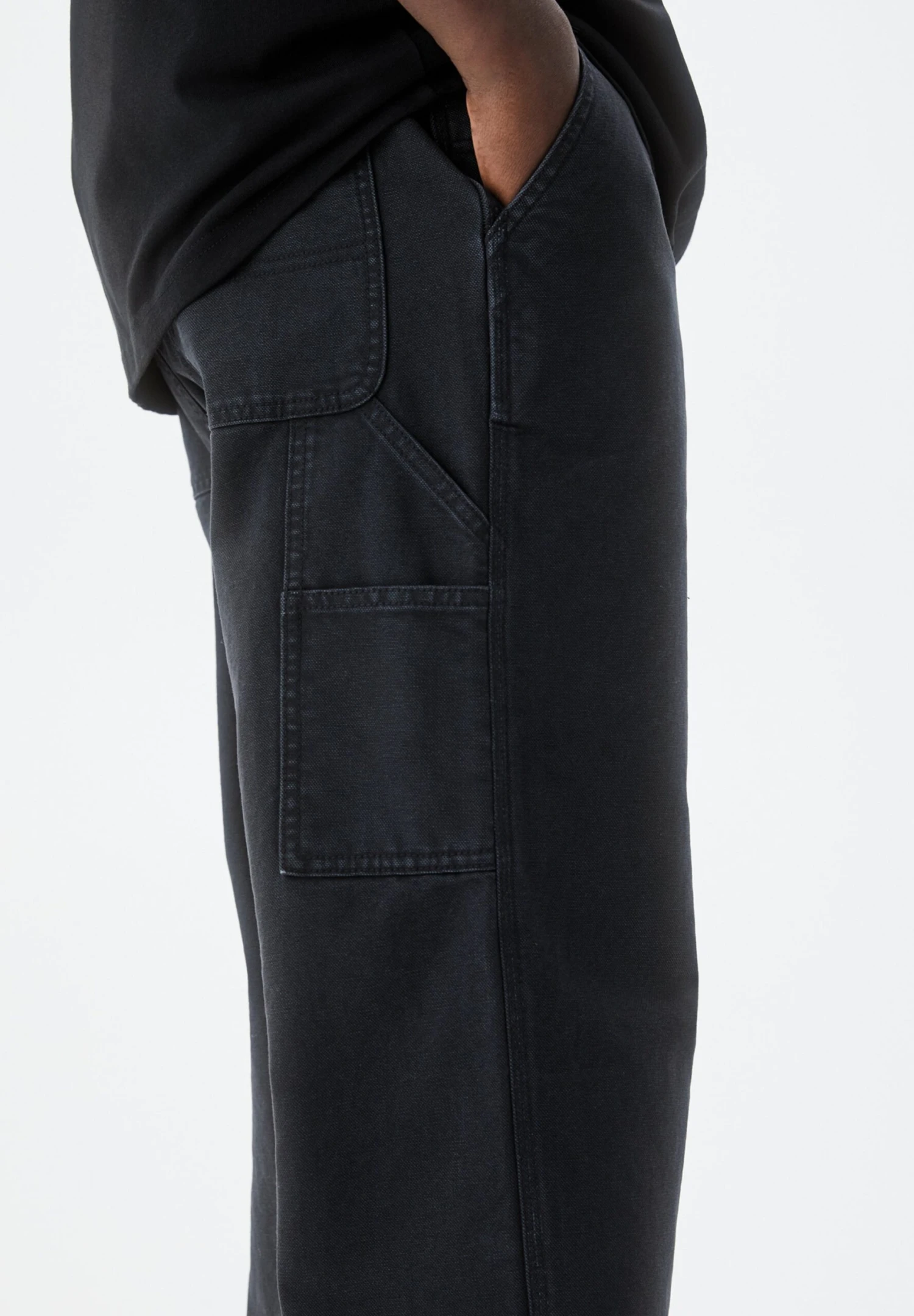 PULL & BEAR Faded Carpenter - Pantaloni - Black 4 PULL & BEAR Faded Carpenter - Pantaloni - Black - immagine 4