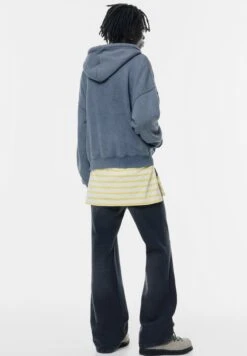 PULL & BEAR EMBROIDERED - Felpa Con Zip - Blue -Pull & Bear 6a1433b01ab14314b749821c6e933054