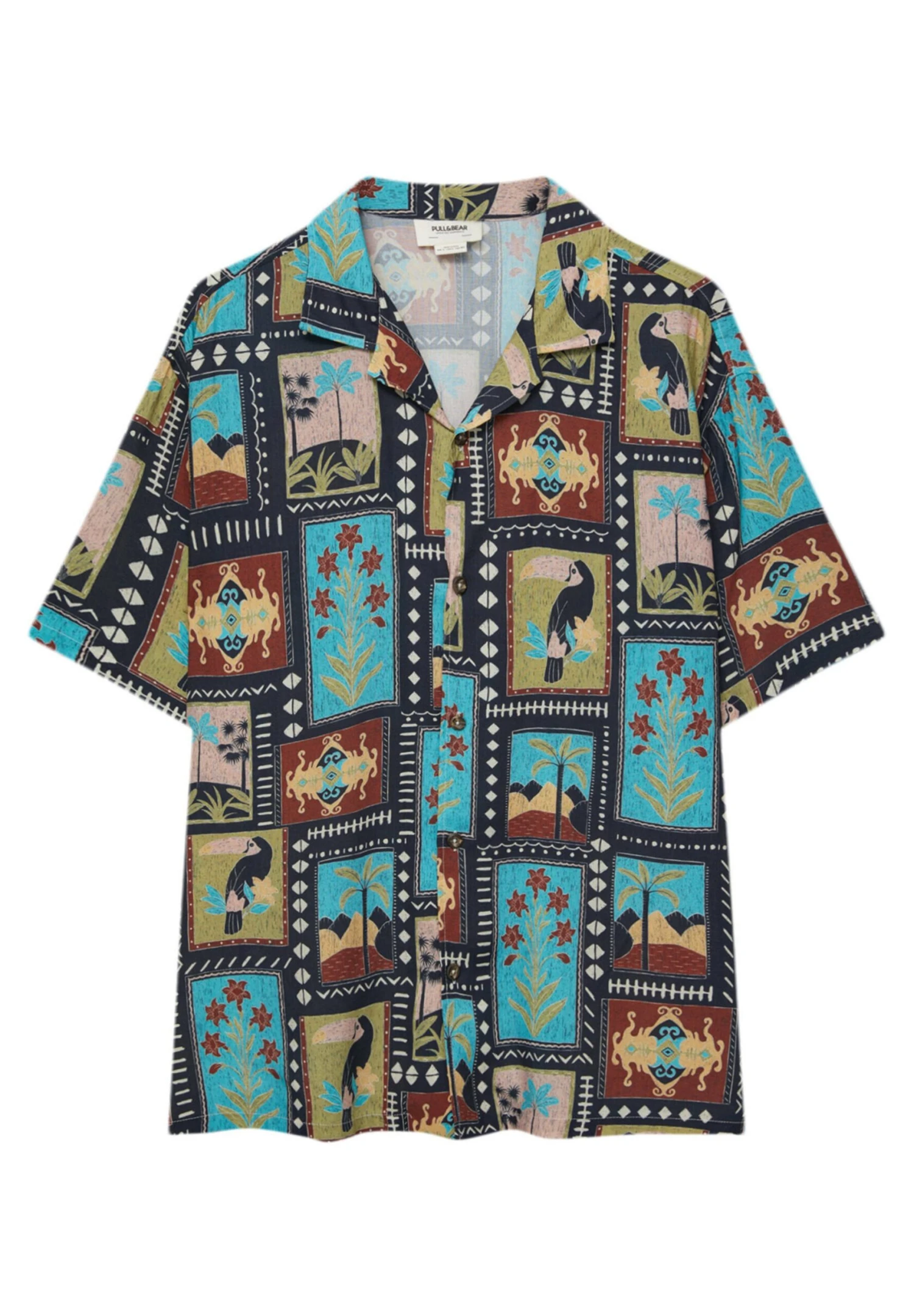 PULL & BEAR Printed Short SleeveCamiciaMulti Coloured Uomo Camicie PUC22D0JF-T11 6 PULL & BEAR Printed Short SleeveCamiciaMulti Coloured Uomo Camicie PUC22D0JF-T11 - immagine 6