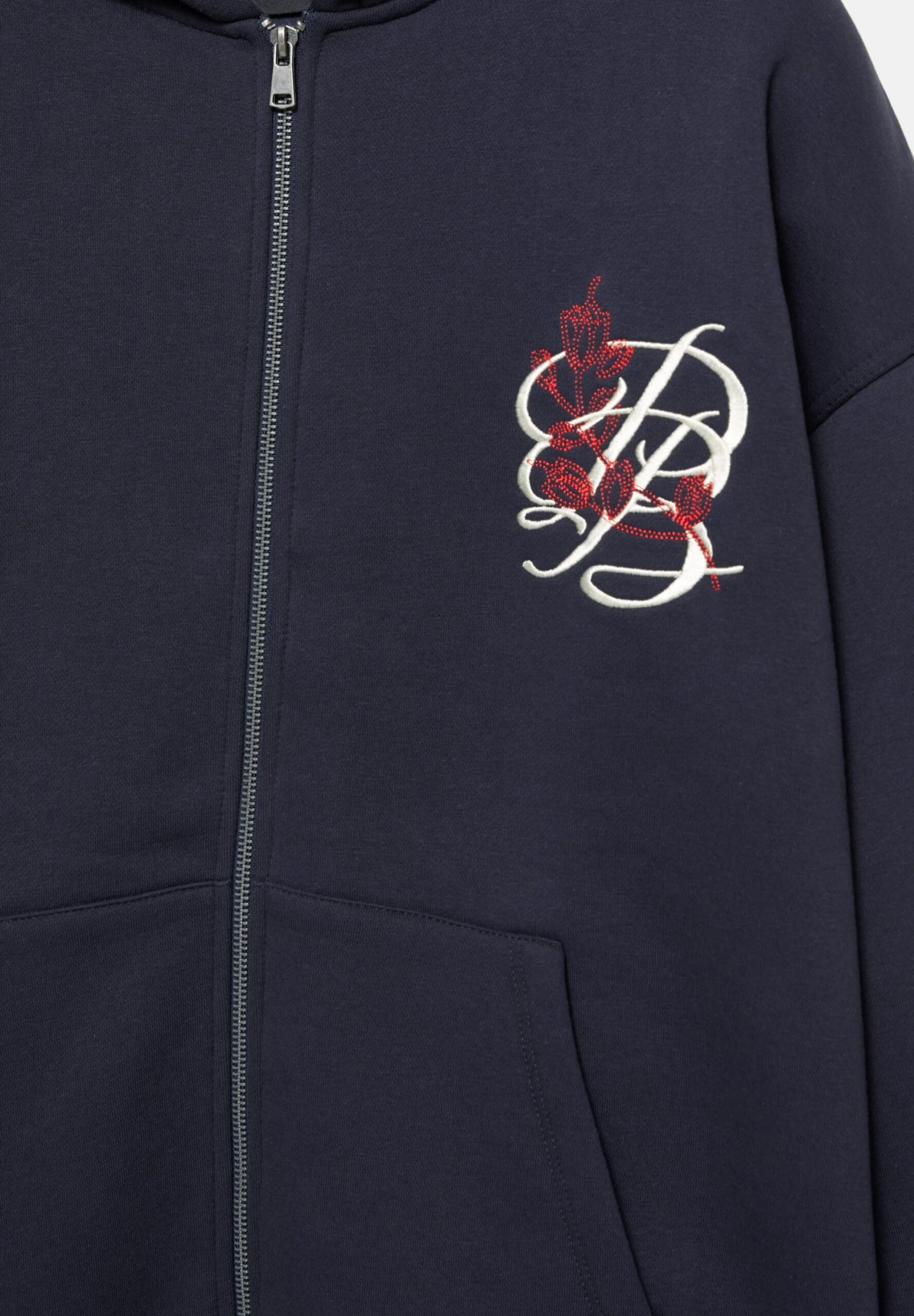 PULL & BEAR EMBROIDERED - Felpa Con Zip - Dark Blue 7 PULL & BEAR EMBROIDERED - Felpa Con Zip - Dark Blue - immagine 7