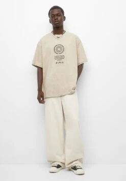 PULL & BEAR Short Sleeve With CentralT-Shirt Con StampaSand Uomo T-shirt E Polo PUC22O1OQ-B11 -Pull & Bear 6edd013dc8aa4ec1961e8daf6decfd65