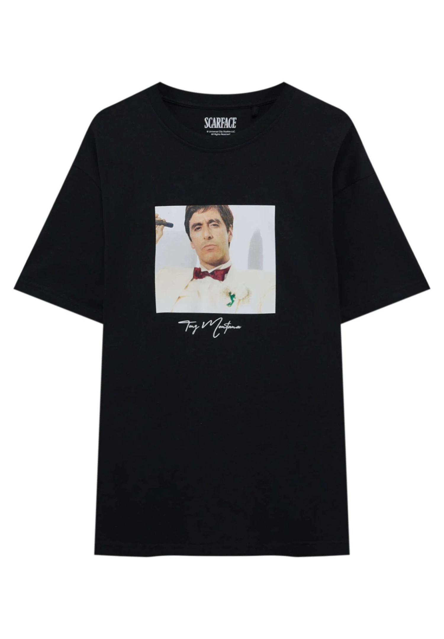 PULL & BEAR Short Sleeve Scarface T-Shirt Con StampaBlack Uomo T-shirt E Polo PUC22O1LJ-Q11 7 PULL & BEAR Short Sleeve Scarface T-Shirt Con StampaBlack Uomo T-shirt E Polo PUC22O1LJ-Q11 - immagine 7