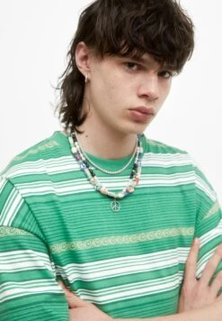 PULL & BEAR Xdye StripedT-Shirt Con StampaGreen Uomo T-shirt E Polo PUC22O1ML-M11 -Pull & Bear 6f810908665b47dba68e85b94473d0b7