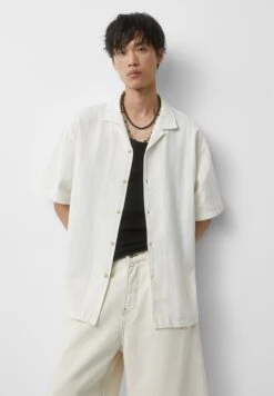PULL & BEAR Short SleeveRusticCamiciaWhite Uomo Camicie PUC22D0K9-A11