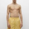 PULL & BEAR Basic With Elastic WaistbandShorts Da MareYellow Uomo Moda Mare PUC82H02S-E11