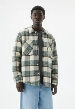 PULL & BEAR Long Sleeve Checked CamiciaLight Green Uomo Camicie PUC22D0KJ-M11