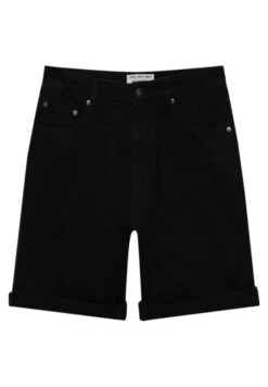 PULL & BEAR Bermuda With Turn-Up Hems - Shorts Di Jeans - Black -Pull & Bear 7229609ace944b9e8d2b1cf67185d4f6