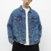 PULL & BEAR With Seam DetailGiacca Di JeansBlue Denim Uomo Giacche PUC22T0ON-K11