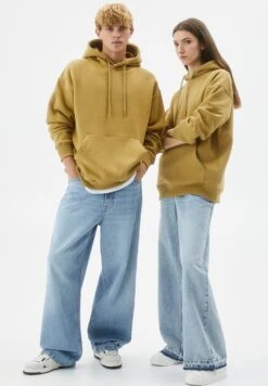 PULL & BEAR Basic ColouredFelpa Con CappuccioMustard Yellow Uomo Maglieria E Felpe PUC21009J-E11