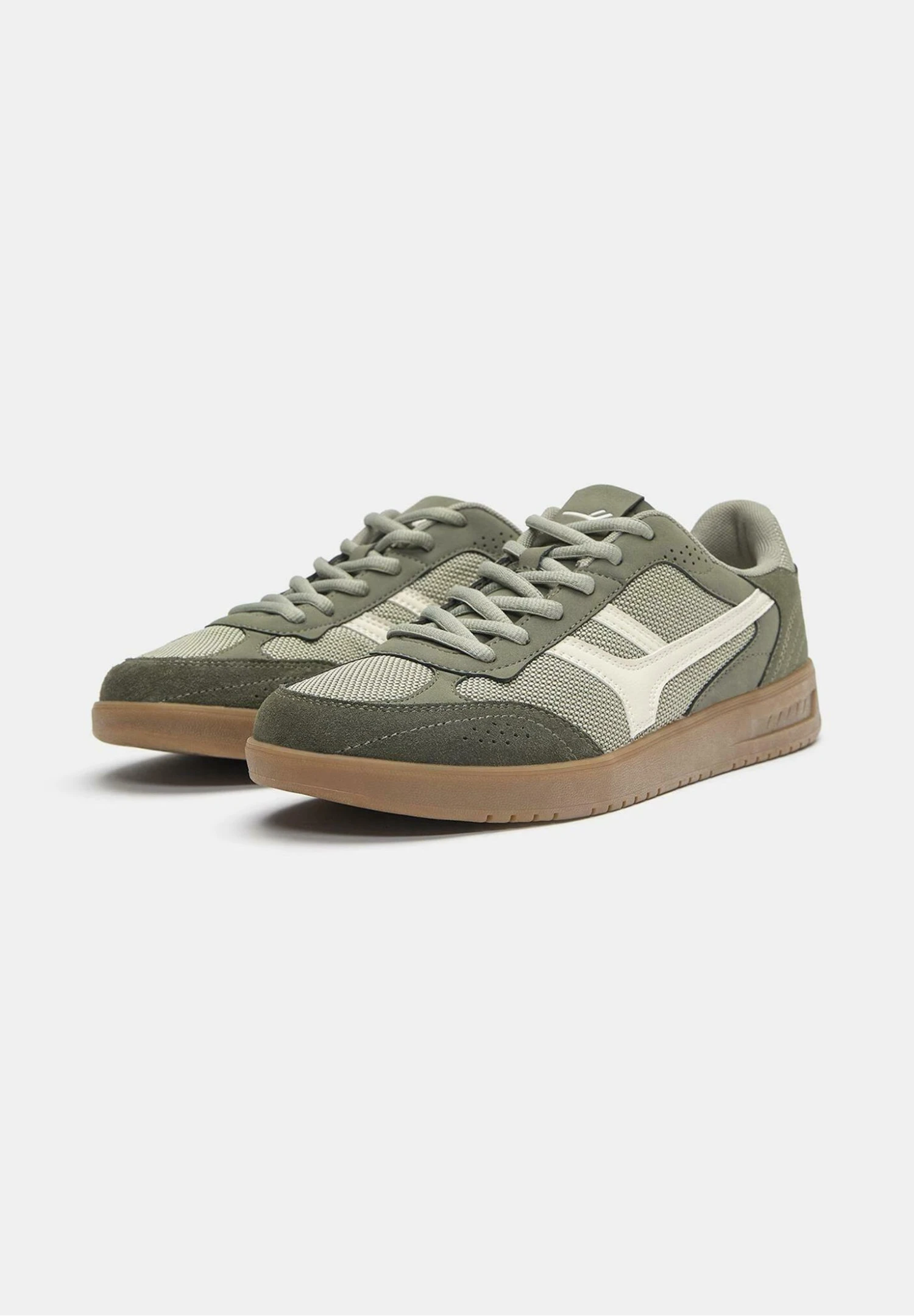 PULL & BEAR RETRO - Sneakers Basse - Khaki 2 PULL & BEAR RETRO - Sneakers Basse - Khaki - immagine 2