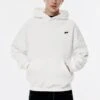 PULL & BEAR STWD EMBROIDERED LOGO - Felpa Con Cappuccio - White