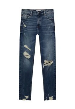 PULL & BEAR Ripped- Jeans A Sigaretta - Dark-Blue Denim -Pull & Bear 7a3e437b00574c469c33b3c44e8fcf99