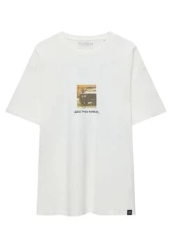 PULL & BEAR Staten Island- T-Shirt Con Stampa - White -Pull & Bear 7b726eb5f94e4be1add30df7da3217ef