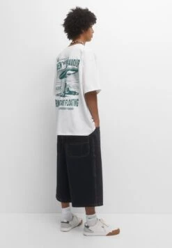 PULL & BEAR Short SleeveT-Shirt Con StampaWhite Uomo T-shirt E Polo PUC22O1PV-A11