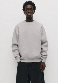 PULL & BEAR ROUND NECK - Felpa - Light Grey