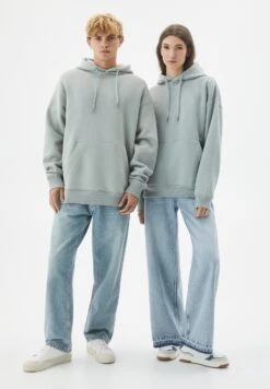 PULL & BEAR Basic ColouredFelpa Con CappuccioLight Green Uomo Maglieria E Felpe PUC21009J-M12