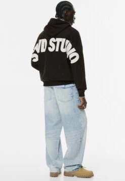 PULL & BEAR STWD STUDIO - Felpa Con Cappuccio - Black