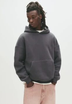 PULL & BEAR Felpa Con Cappuccio - Blue/grey