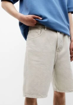 PULL & BEAR Wide-Leg Bermuda - Shorts Di Jeans - Sand -Pull & Bear 842e9e1a05d44c468bfd1aaf1180c0c9