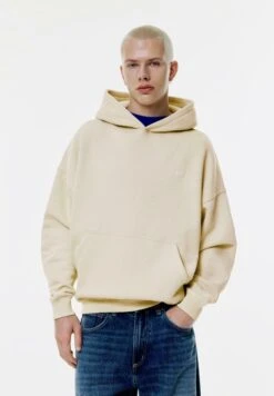 PULL & BEAR STWD EMBROIDERED LOGO - Felpa Con Cappuccio - Beige -Pull & Bear 879d60b84fca4976b17ecbd44b9edcbd