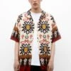 PULL & BEAR Floral Print Short Sleeve - Camicia - Multi Coloured