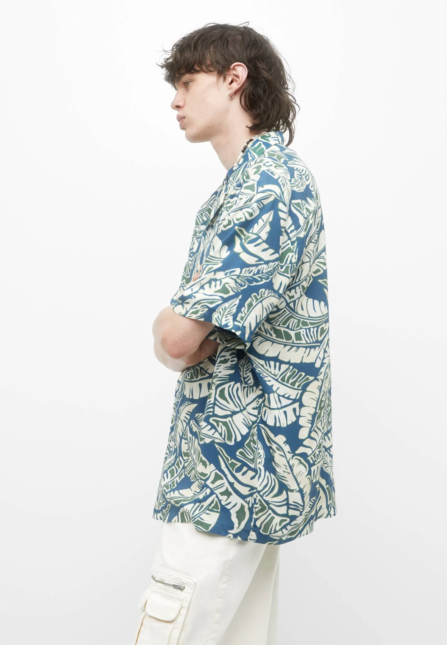 PULL & BEAR Short Sleeve Stwd Palm Tree CamiciaBlue Uomo Camicie PUC22D0JE-K11 5 PULL & BEAR Short Sleeve Stwd Palm Tree CamiciaBlue Uomo Camicie PUC22D0JE-K11 - immagine 5