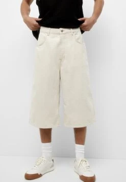 PULL & BEAR Baggy Fit Extra Wide-Leg-Bermuda - Shorts Di Jeans - Beige