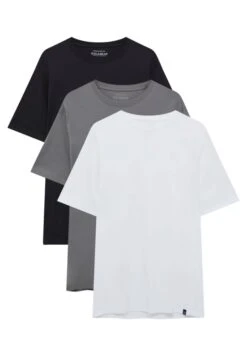 PULL & BEAR Pack Of 3 - T-Shirt Basic - Grey -Pull & Bear 8a318166f5ee4961b838162a88eef321