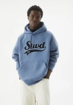 PULL & BEAR Terry With LogoFelpa Con CappuccioBlue Uomo Maglieria E Felpe PUC22S0QK-K11