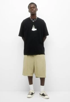 PULL & BEAR Short Sleeve With Contrast T-Shirt Con StampaBlack Uomo T-shirt E Polo PUC22O1OR-Q11 -Pull & Bear 8bf9020260e84f059b719499662a02e0