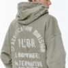 PULL & BEAR WASHED WITH BACK SLOGAN - Felpa Con Cappuccio - Grey