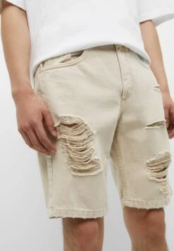 PULL & BEAR Ripped Bermuda- Shorts Di Jeans - Stone -Pull & Bear 8c66e483e19f4ca6b18ea2ba3e32ccd1
