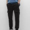 PULL & BEAR Basic Cargo- Jeans Tapered Fit - Black Denim