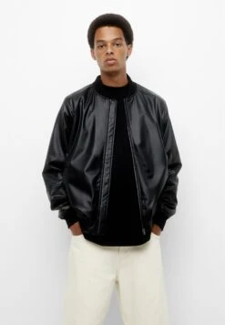 PULL & BEAR Basic Giacca In SimilpelleBlack Uomo Giacche PUC22T0SK-Q11