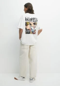 PULL & BEAR Blink 182 - T-Shirt Con Stampa - White