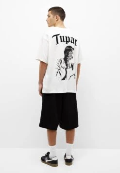 PULL & BEAR Tupac SloganT-Shirt Con StampaWhite Uomo T-shirt E Polo PUC22O1MC-A11