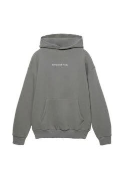 PULL & BEAR WITH SLOGAN - Felpa Con Cappuccio - Light Grey -Pull & Bear 96211eb7baa24aa69dce3847492f25d8