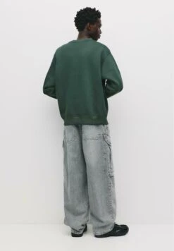 PULL & BEAR ROUND NECK - Felpa - Dark Green -Pull & Bear 9649428d6f954b4ca4ceeff1a2cae303