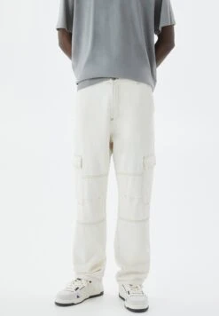 PULL & BEAR With Front Panel Jeans A SigarettaWhite Uomo Jeans PUC24A001-A11