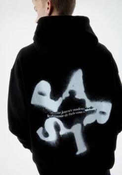 PULL & BEAR Black Paris SloganFelpa Con CappuccioBlack Uomo Maglieria E Felpe PUC22S0R5-Q11 -Pull & Bear 97396936286747cca1807f4c3a8ebffe