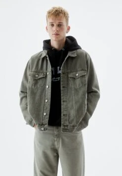 PULL & BEAR BasicGiacca Di JeansKhaki Uomo Giacche PUC22T0SX-N11