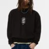 PULL & BEAR EMBROIDERED - Felpa - Black