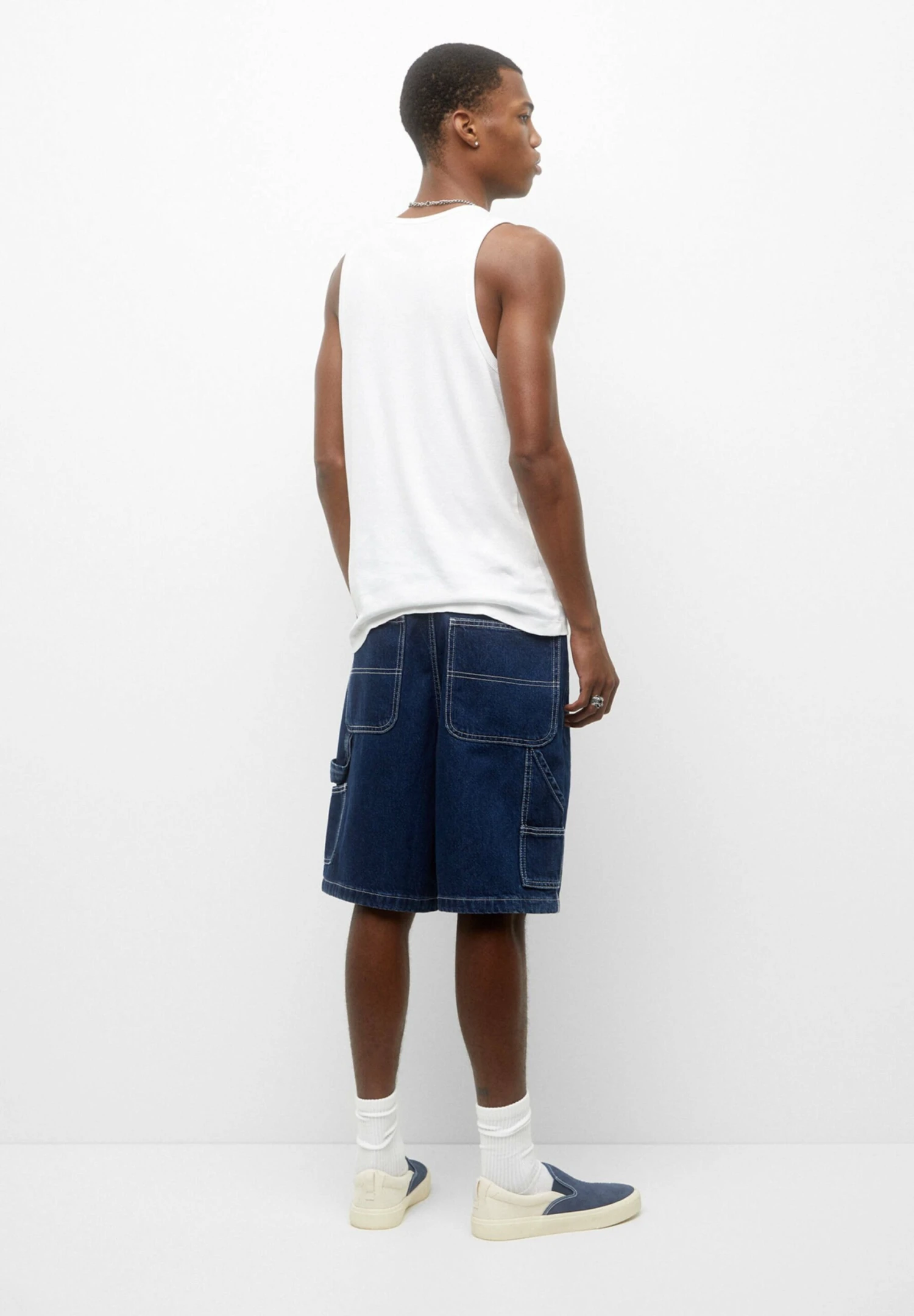 PULL & BEAR Carpenter Bermuda Shorts Di JeansDark Blue Uomo Bermuda PUC22F0C1-K12 3 PULL & BEAR Carpenter Bermuda Shorts Di JeansDark Blue Uomo Bermuda PUC22F0C1-K12 - immagine 3