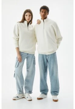 PULL & BEAR Basic Coloured Zip-Up NeckFelpaBeige Uomo Maglieria E Felpe PUC22S0QT-B11