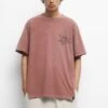 PULL & BEAR Short Sleeve With Floral And Slogan Print T-Shirt Con StampaPink Uomo T-shirt E Polo PUC22O1O6-J11