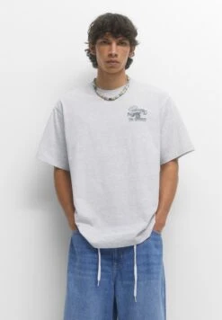 PULL & BEAR Short SleeveT-Shirt Con StampaLight Grey Uomo T-shirt E Polo PUC22O1Q1-C11 -Pull & Bear 9b861bf08bb0463a925e651e172e9687
