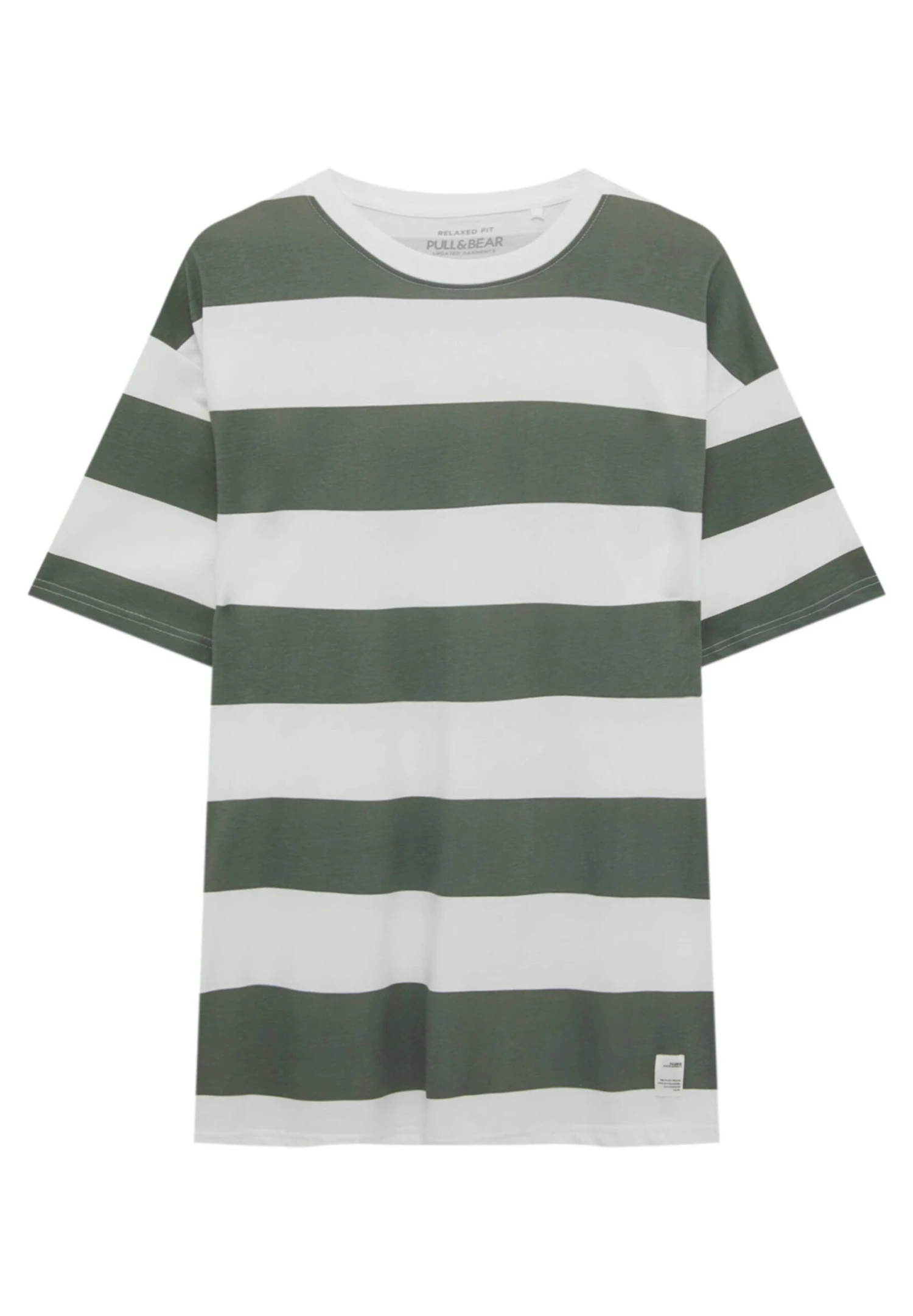 PULL & BEAR Striped Short SleeveT-Shirt Con StampaGreen Uomo T-shirt E Polo PUC22O1KJ-M11 6 PULL & BEAR Striped Short SleeveT-Shirt Con StampaGreen Uomo T-shirt E Polo PUC22O1KJ-M11 - immagine 6