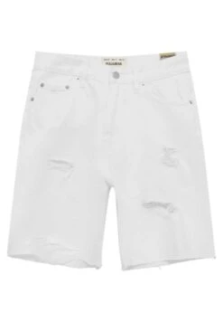 PULL & BEAR Bermuda With Ripped Legs - Shorts Di Jeans - White Denim -Pull & Bear 9d3b318bfa3342d0b6b49bc4a3821b16