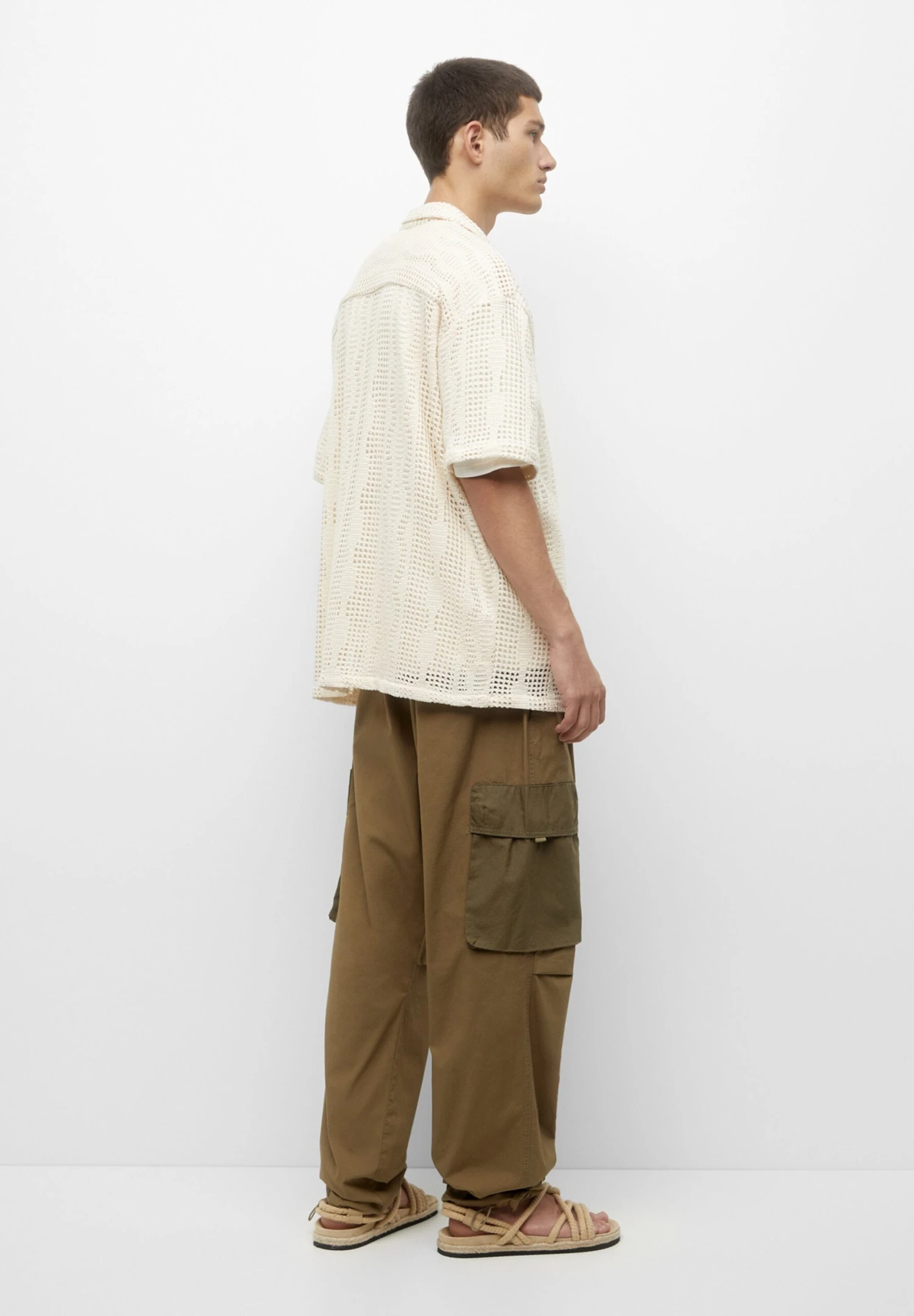 PULL & BEAR Short Sleeve Open - Camicia - Beige 3 PULL & BEAR Short Sleeve Open - Camicia - Beige - immagine 3