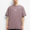 PULL & BEAR With Short Sleeves And Slogan PrintT-Shirt Con StampaLilac Uomo T-shirt E Polo PUC22O1NQ-I11